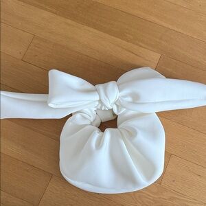 Anthropologie White Bow Clutch